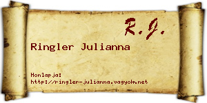 Ringler Julianna névjegykártya